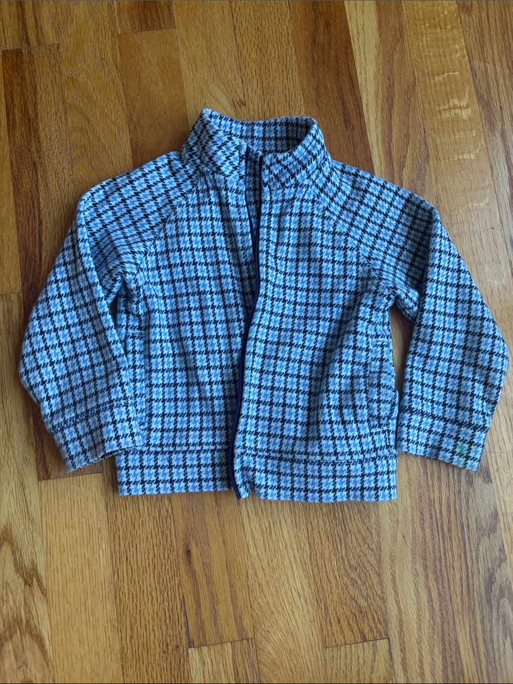 Janie and Jack Blue & Black Plaid Zip-Up Hoodie